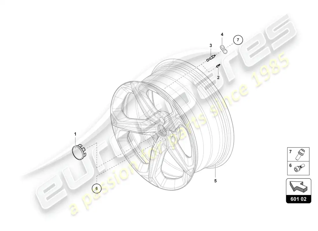 lamborghini urus (2019) sensor de presión de neumáticos diagrama de piezas