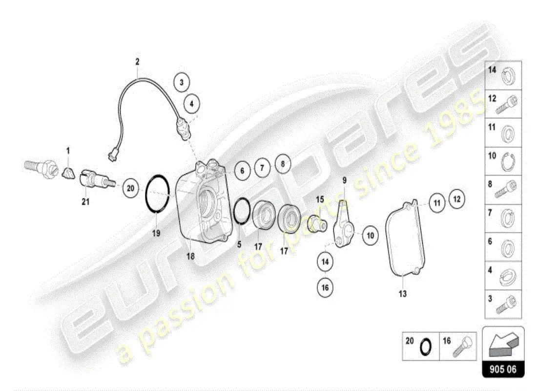 lamborghini diablo vt (1999) sensor de fase diagrama de piezas