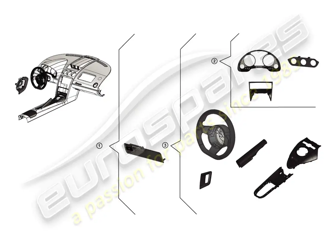 lamborghini blancpain sts (accessories) paquete de retrofit de carbono diagrama de piezas
