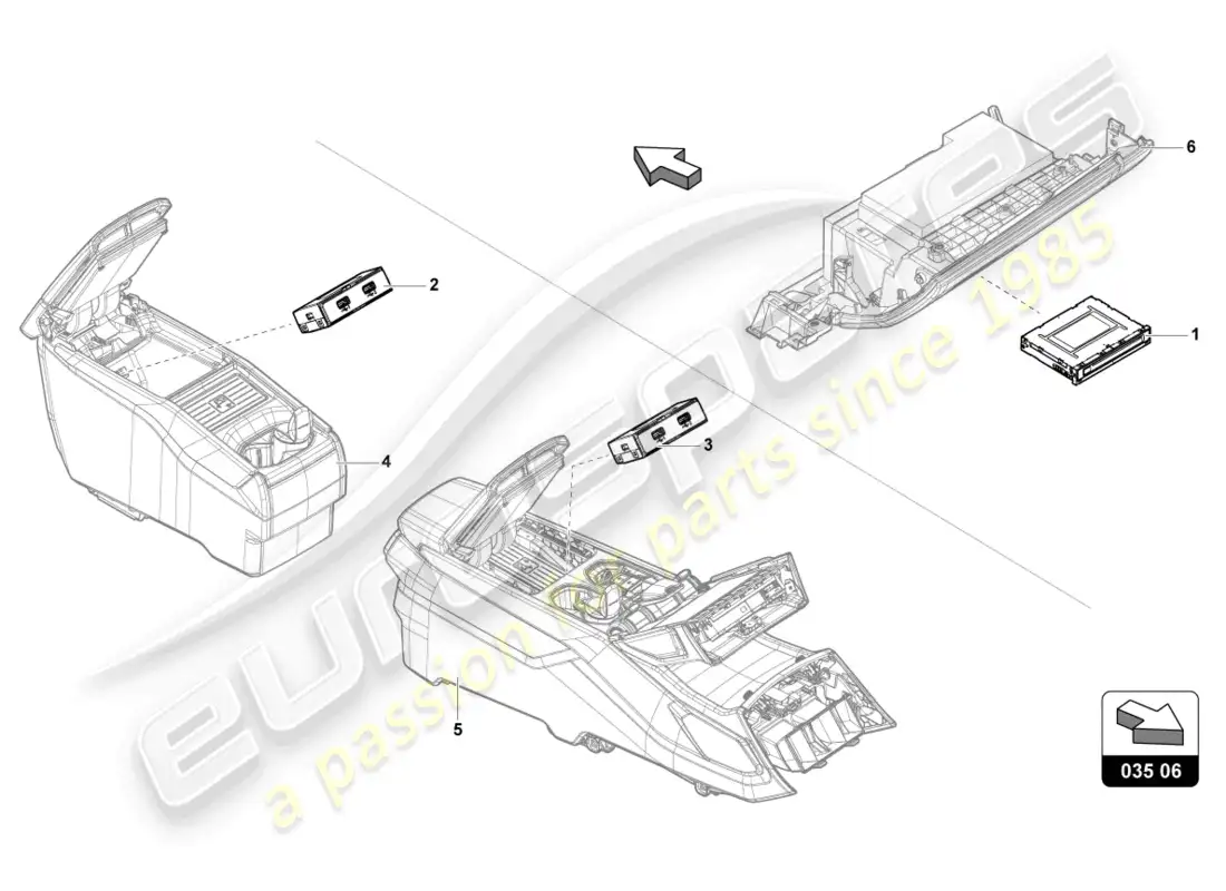 lamborghini urus s (2024) conexión para fuentes de audio externas diagrama de piezas