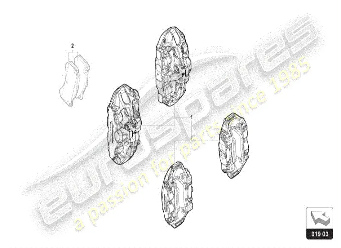 lamborghini revuelto coupe (accessories) kit retrofit pinza de freno de color diagrama de piezas