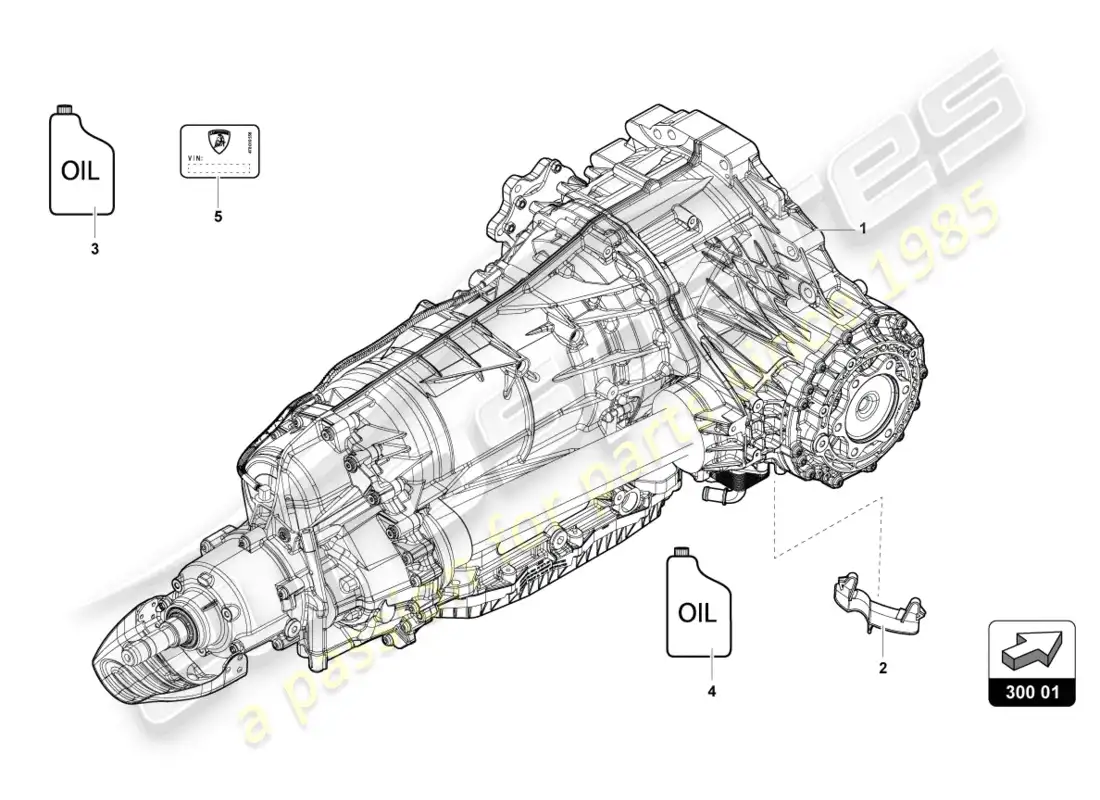 lamborghini urus performante (2024) caja de cambios completa diagrama de piezas