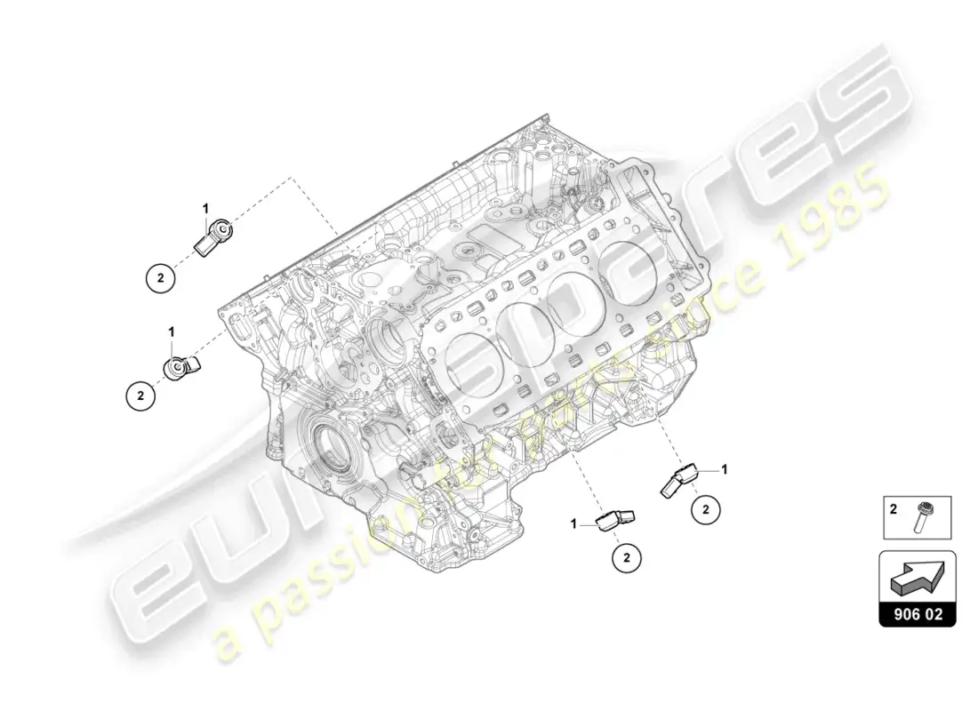 lamborghini urus (2021) sensor de detonacion diagrama de piezas