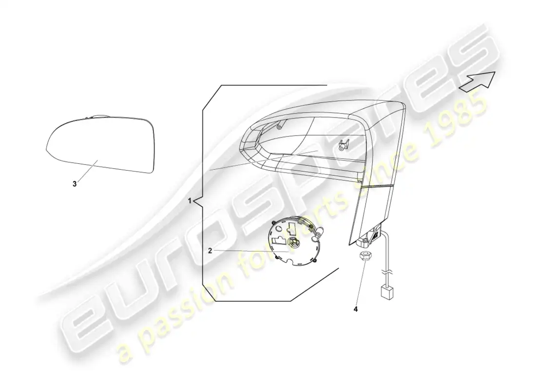 lamborghini lp570-4 sl (2012) espejo exterior diagrama de piezas