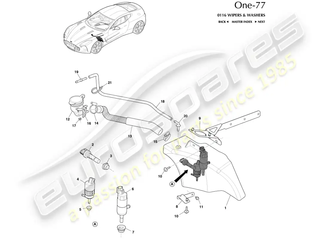 aston martin one-77 (2011)  diagrama de piezas