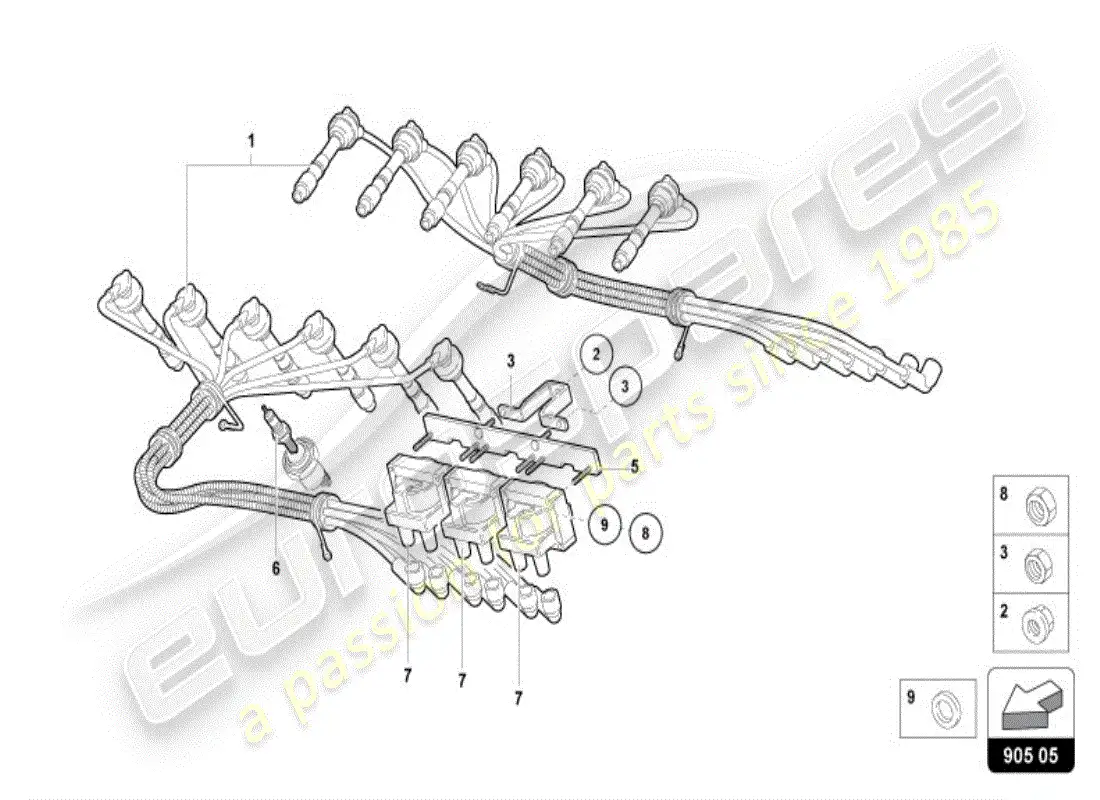 lamborghini diablo vt (1997) sistema de encendido estático diagrama de piezas