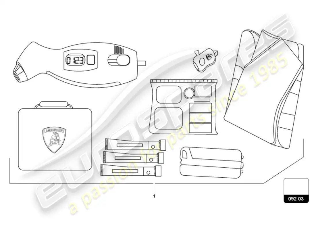 lamborghini revuelto coupe (accessories) diagrama de piezas del equipo de seguridad