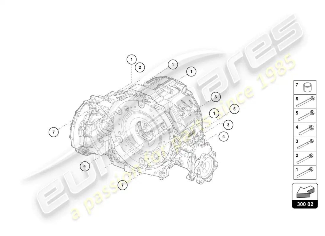 lamborghini urus s (2024) piezas de conjunto para motor y caja de cambios 4.0 ltr. diagrama de piezas