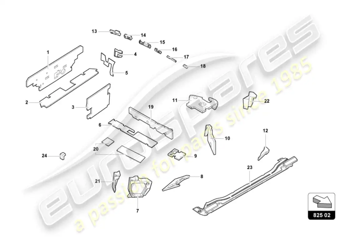 lamborghini tecnica (2024) mojadura diagrama de piezas