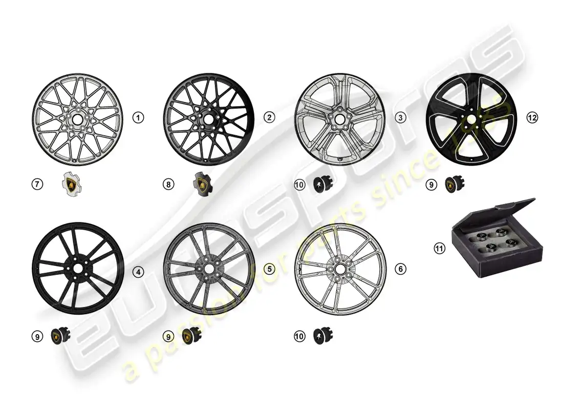 lamborghini blancpain sts (accessories) kit de actualización diagrama de piezas
