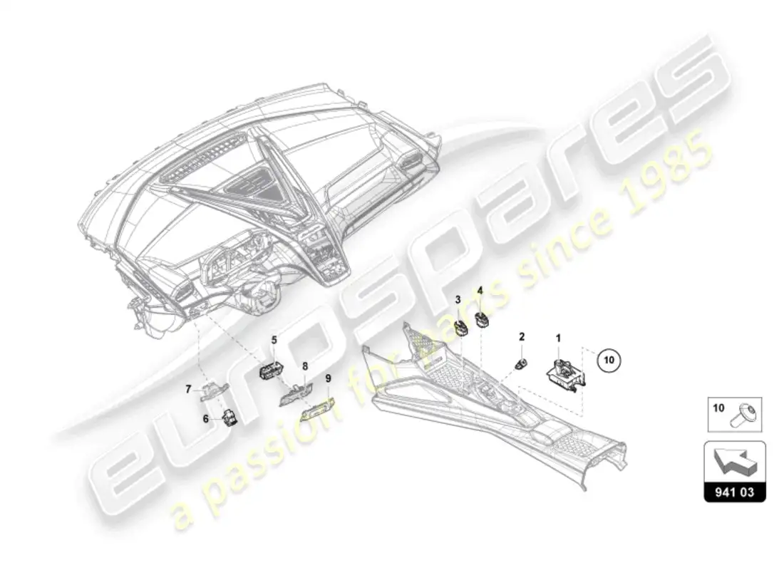 lamborghini revuelto coupe (2024) switch diagrama de piezas