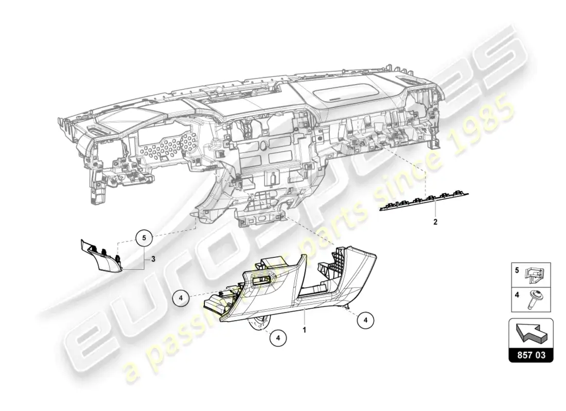 lamborghini urus (2021) tablero de instrumentos diagrama de piezas