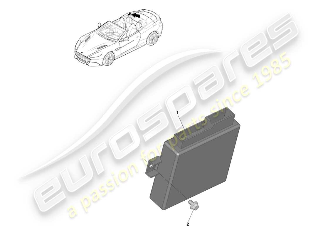aston martin vanquish (2014) módulo de control de techo diagrama de piezas