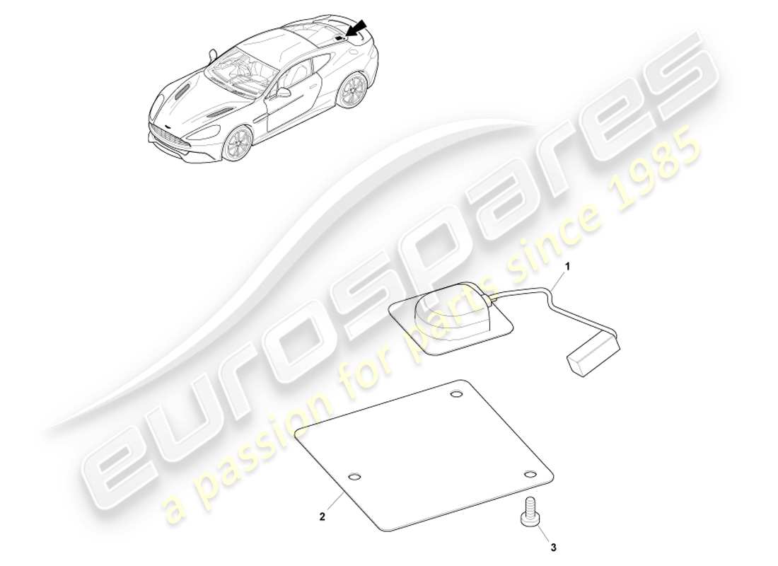 aston martin vanquish (2014) antena gps, coupé diagrama de piezas