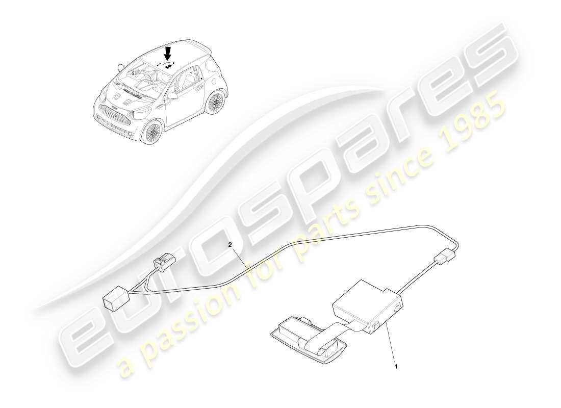 aston martin cygnet (2012) diagrama de piezas del abridor de puerta de garaje