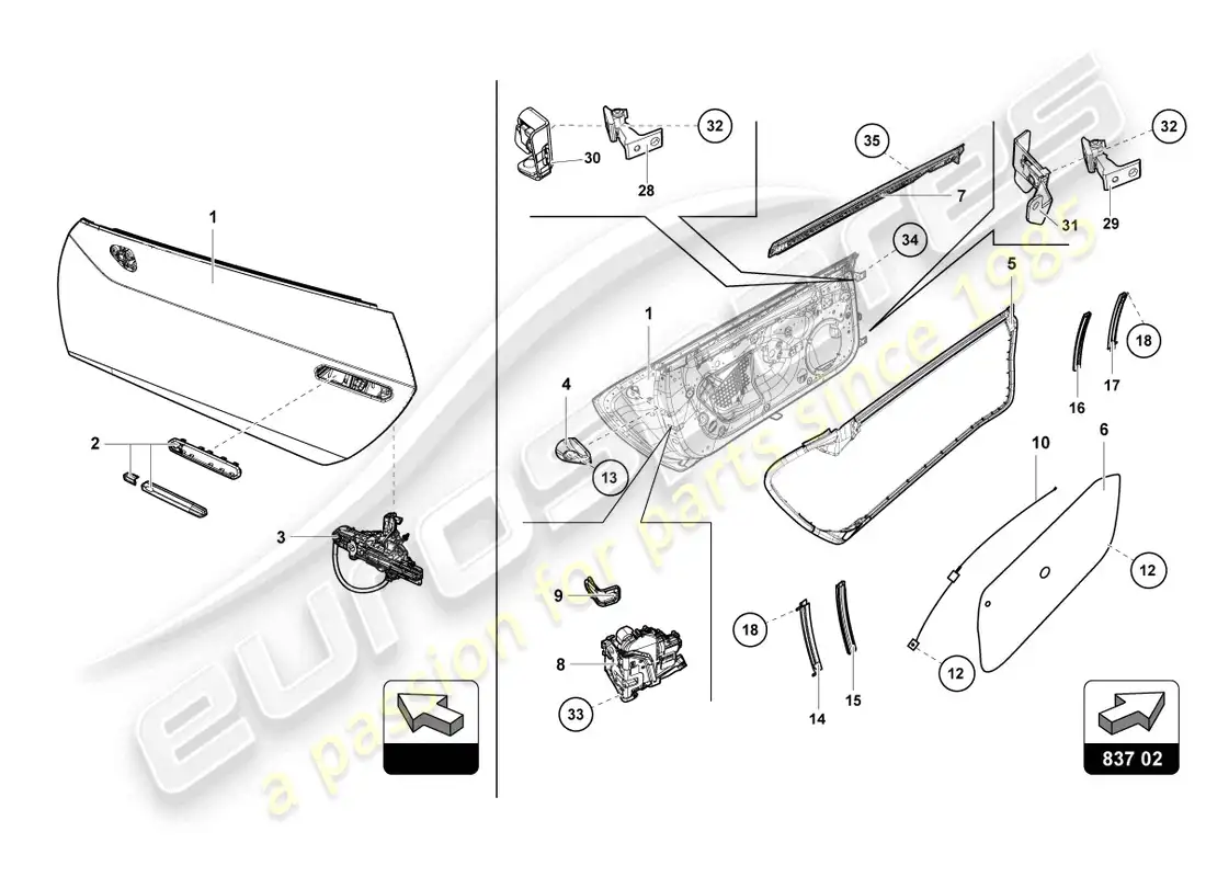 un diagrama de piezas del catálogo de piezas lamborghini huracan squadra corse