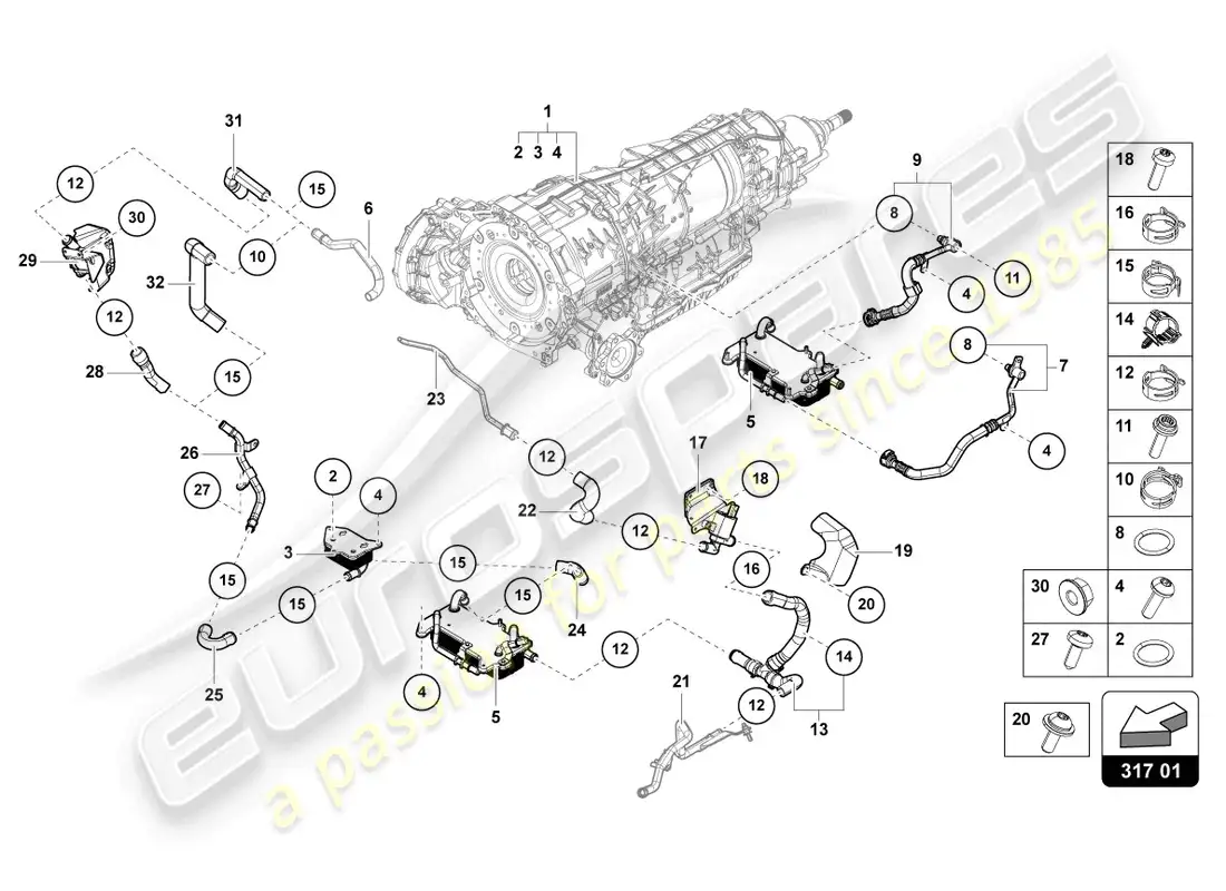diagrama de pieza que contiene el número de pieza 4n0317818af