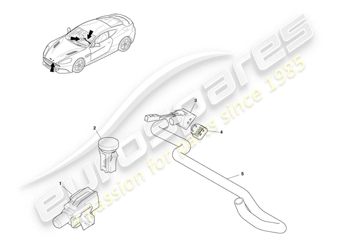 aston martin vanquish (2013) sensores diagrama de piezas