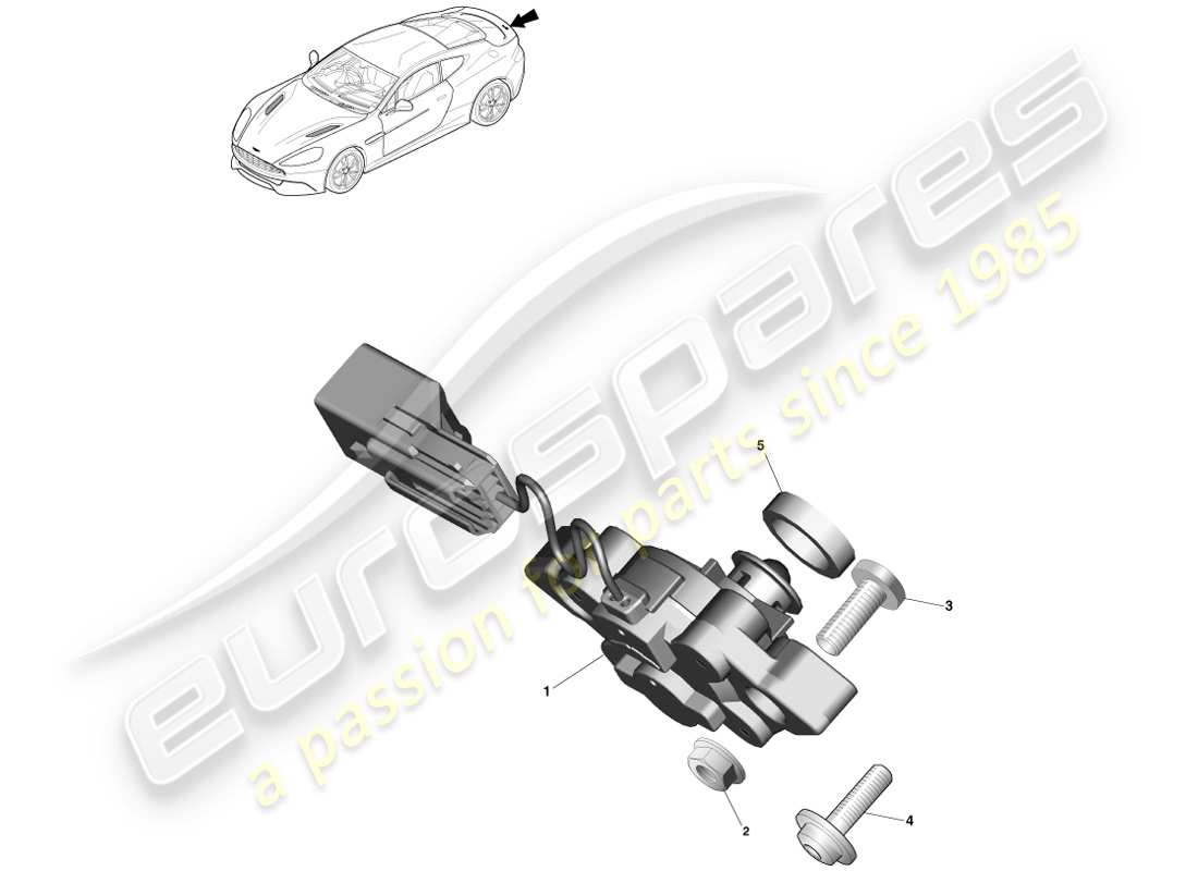 aston martin vanquish (2014) interruptor exterior de la tapa del maletero diagrama de piezas