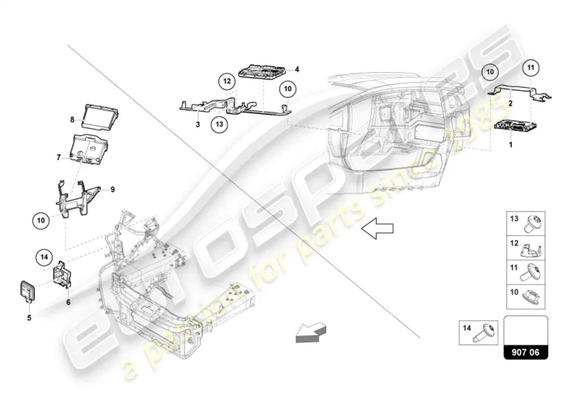 lamborghini revuelto coupe (2024) unidades de control diagrama de piezas