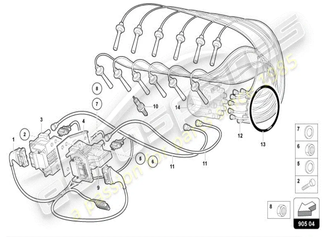 lamborghini diablo vt (1997) sistema de encendido diagrama de piezas