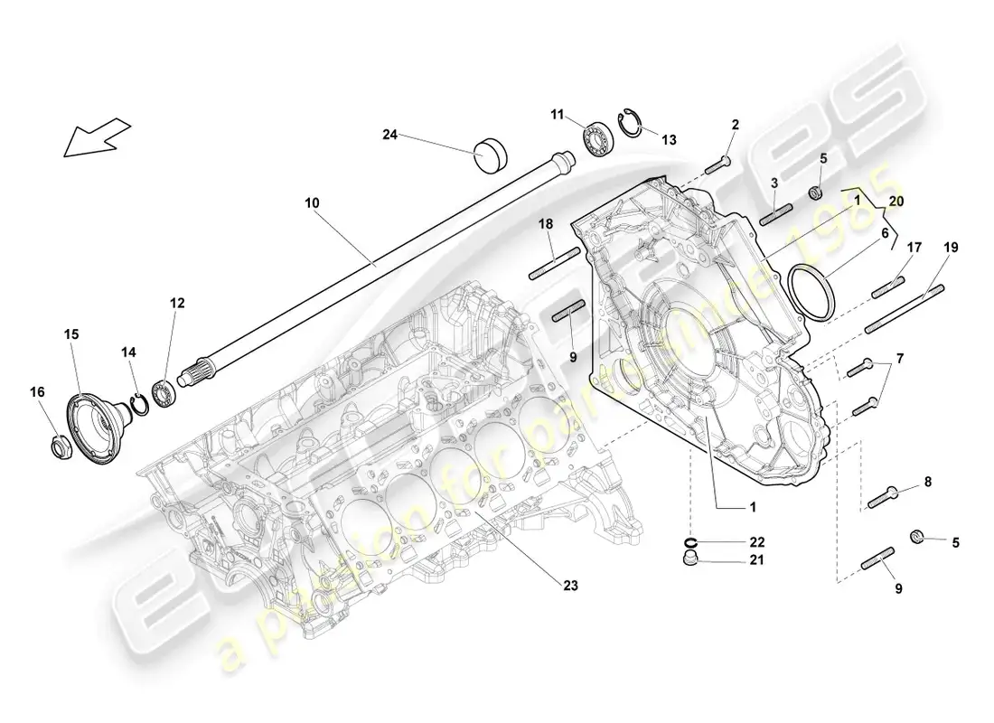 lamborghini lp570-4 sl (2012) tapa para diferencial de eje diagrama de piezas
