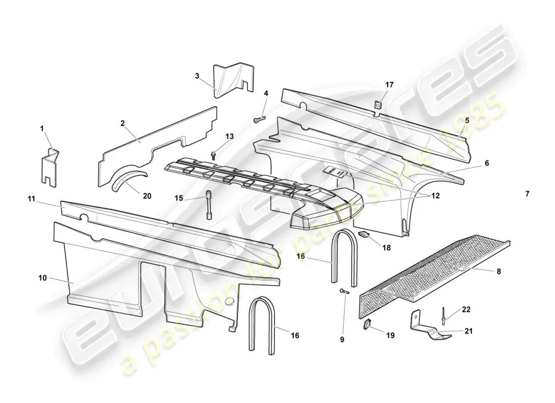 lamborghini reventon absorbentes de sonido diagrama de piezas