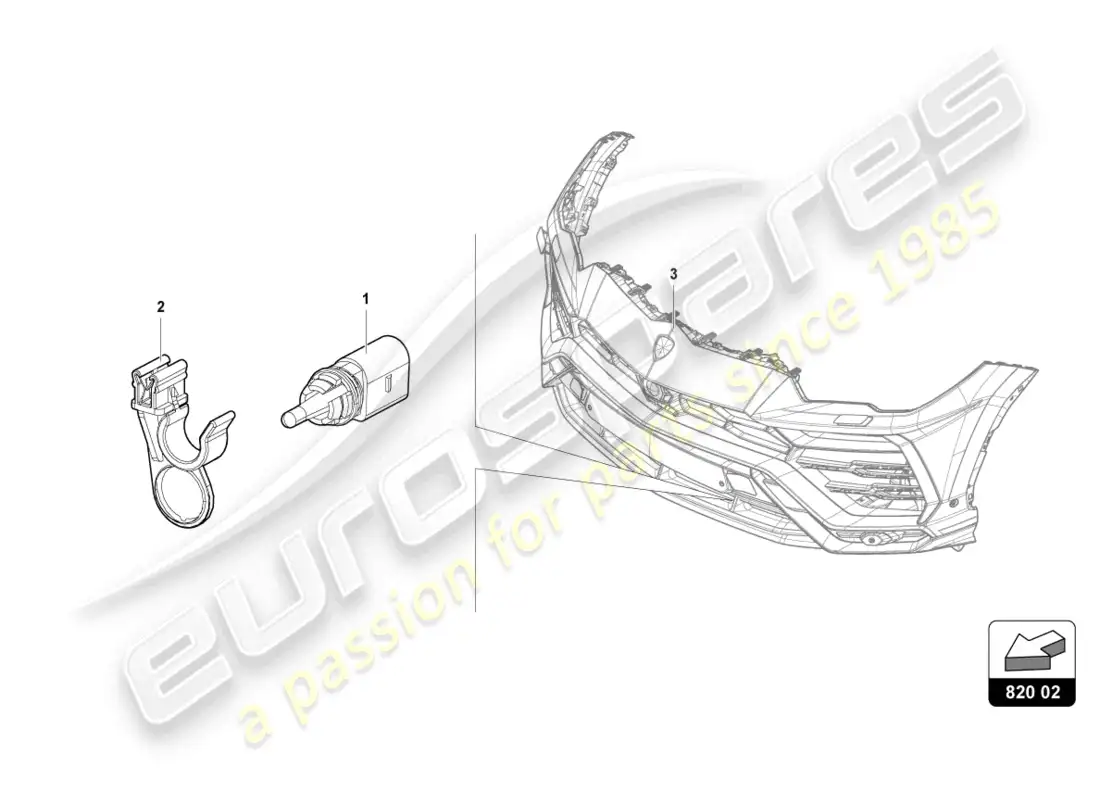 lamborghini urus s (2024) sensor de temperatura externa diagrama de piezas