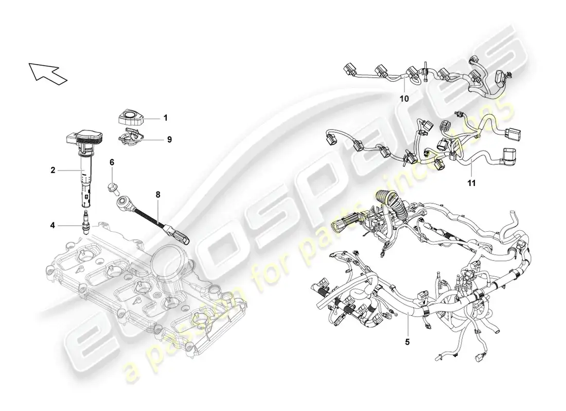 lamborghini lp570-4 spyder performante (2012) bujía diagrama de piezas