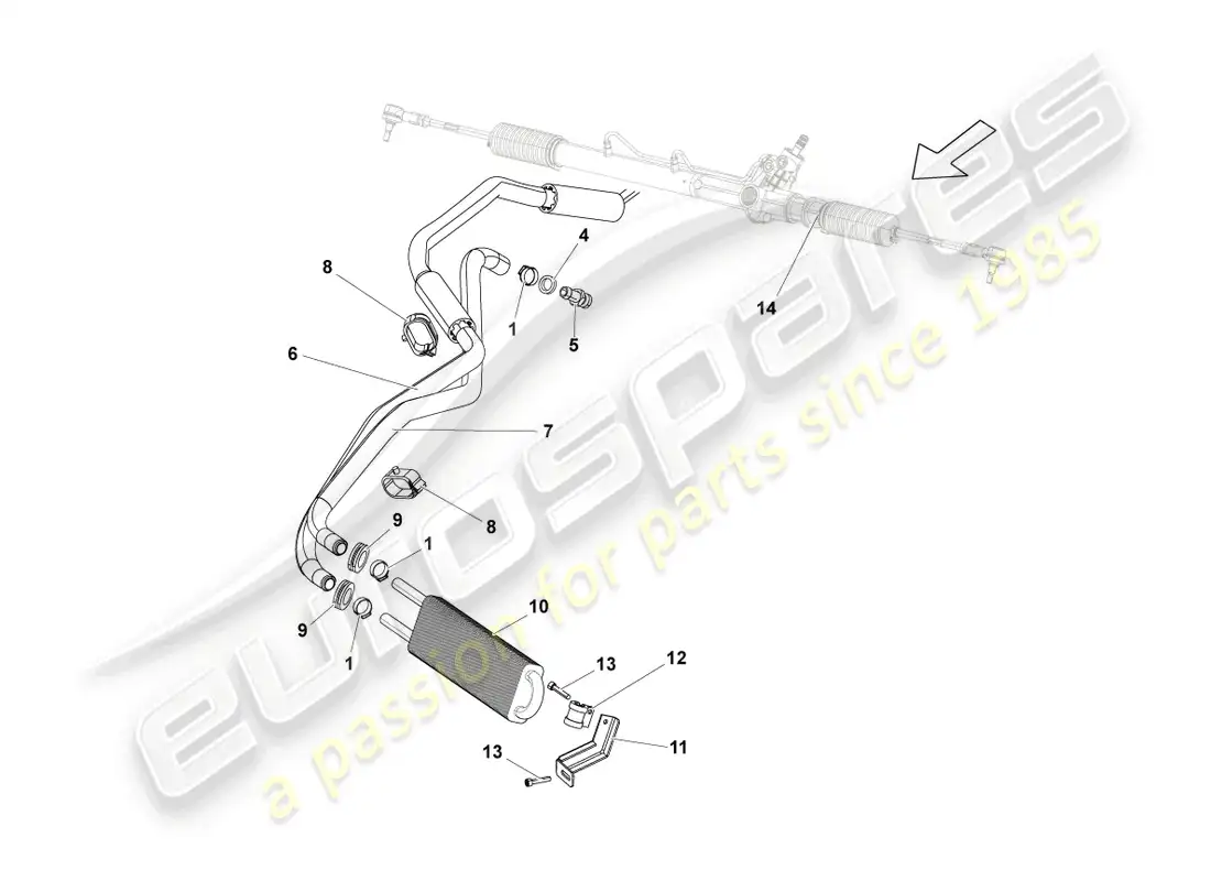 lamborghini gallardo spyder (2008) enfriador de aceite diagrama de piezas