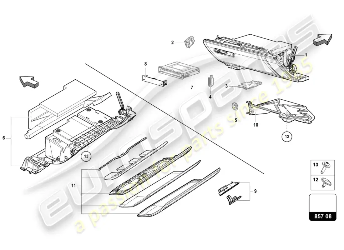 lamborghini urus (2022) guantera diagrama de piezas