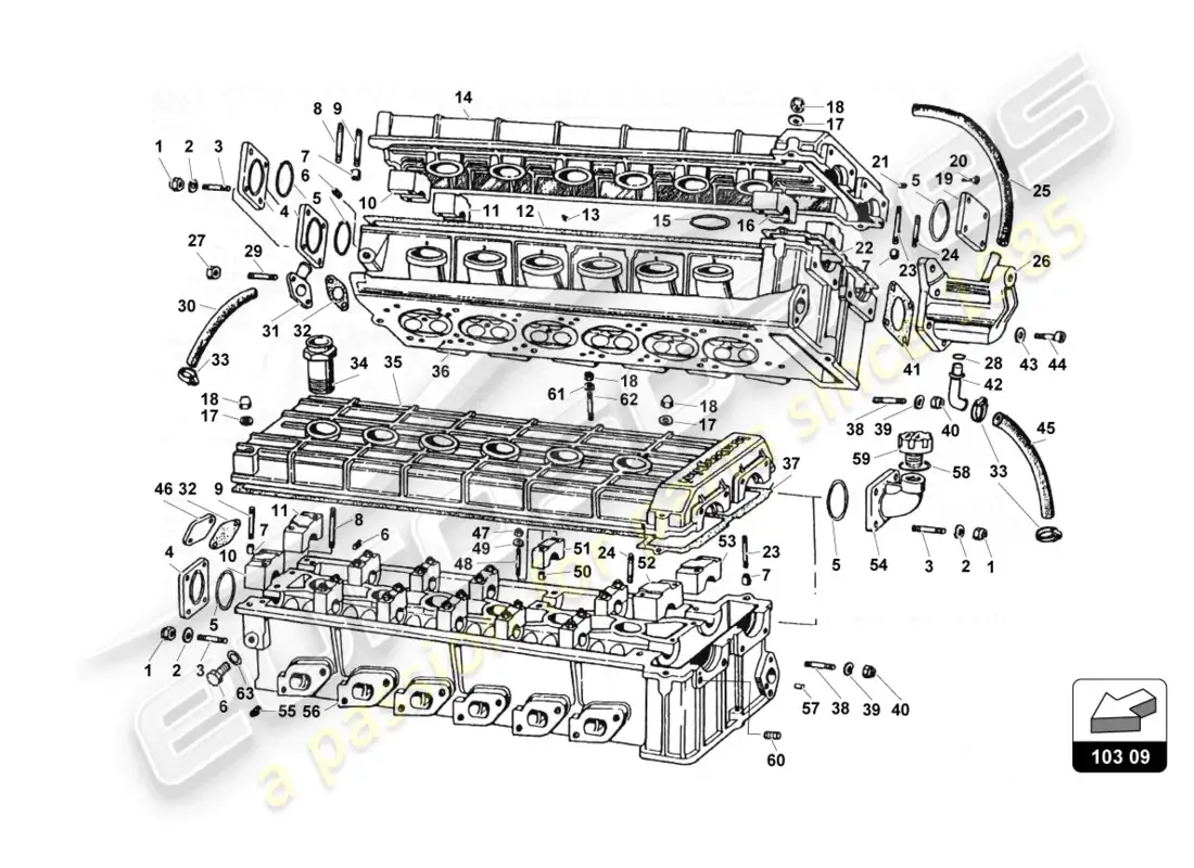 lamborghini countach 25th anniversary (1989) culatas diagrama de piezas