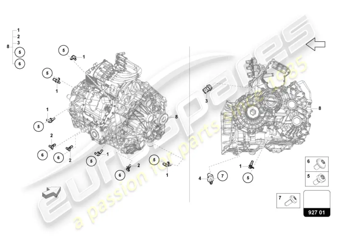 lamborghini revuelto coupe (2024) rotor de sensores diagrama de piezas