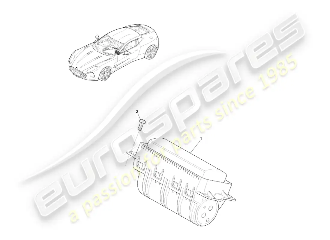 aston martin one-77 (2011) bolsa de aire del pasajero diagrama de piezas