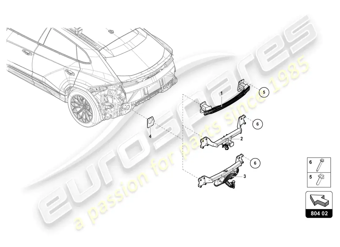 lamborghini urus (2021) retenedor para parachoques diagrama de piezas