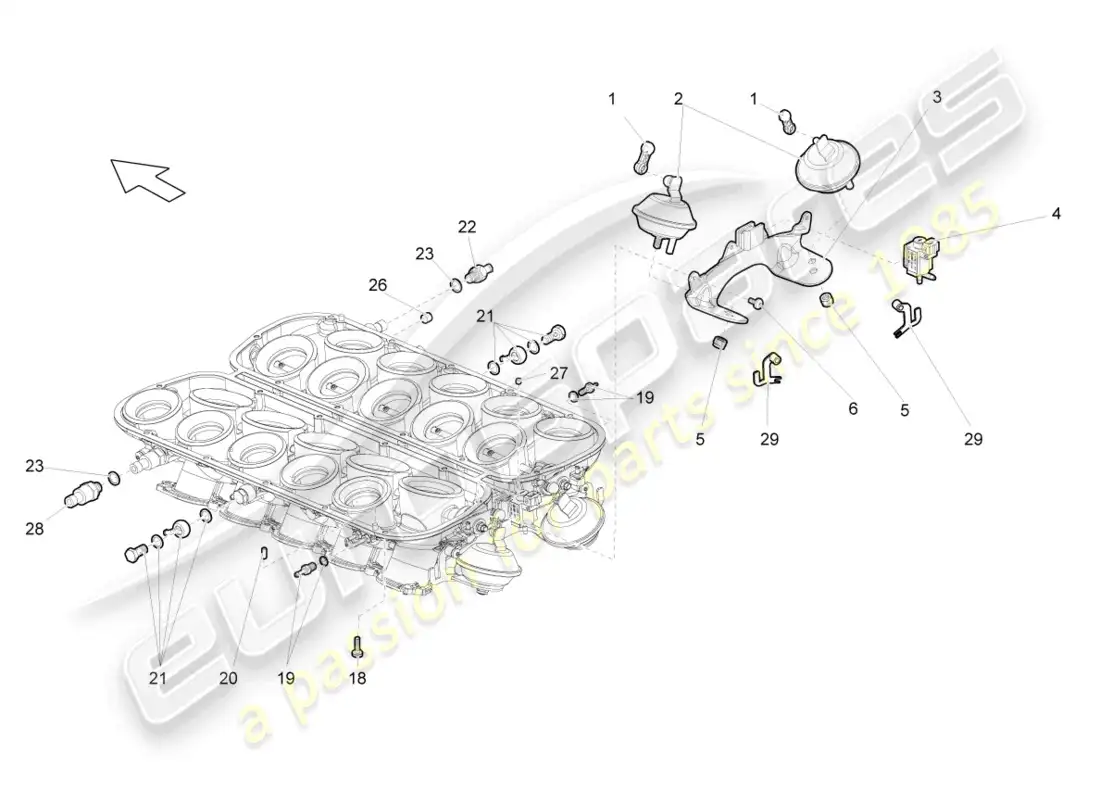 lamborghini gallardo coupe (2005) elemento de control del acelerador diagrama de piezas
