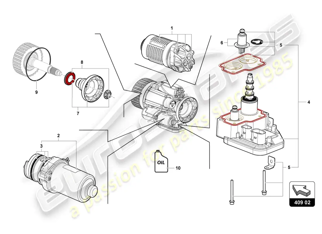 lamborghini countach lpi 800-4 (2022) filtro de aceite diagrama de piezas