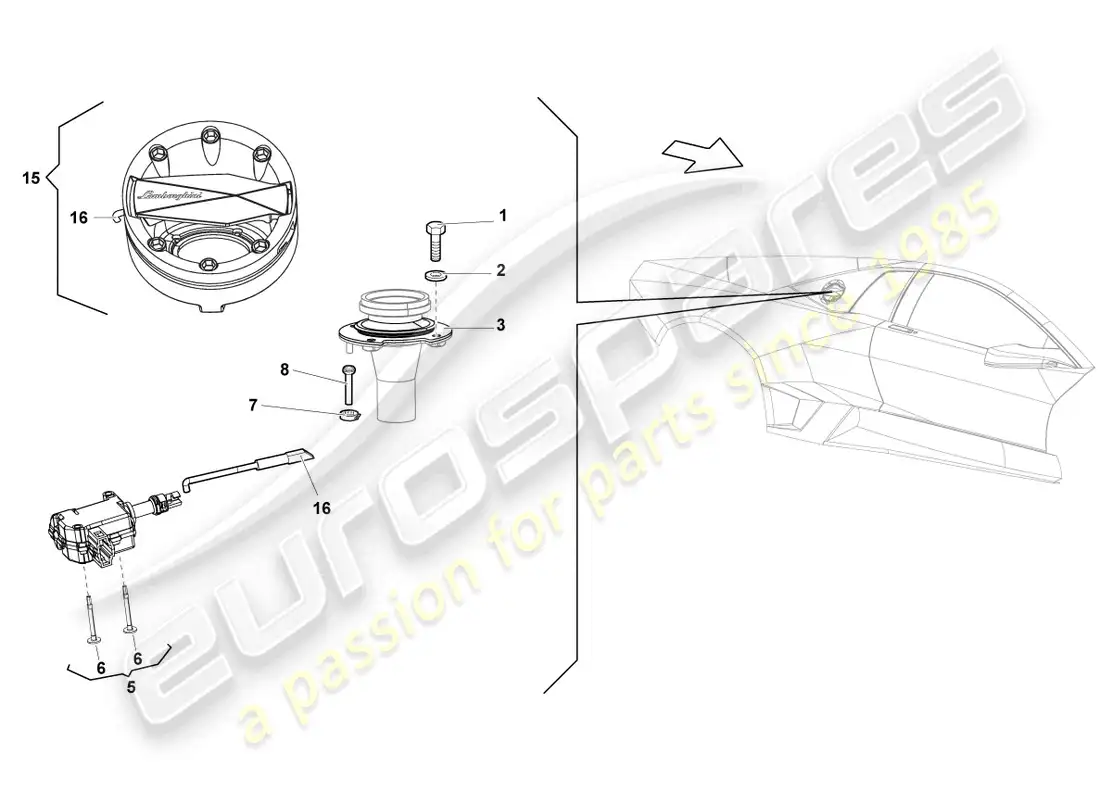 lamborghini reventon tapa de llenado de combustible diagrama de piezas