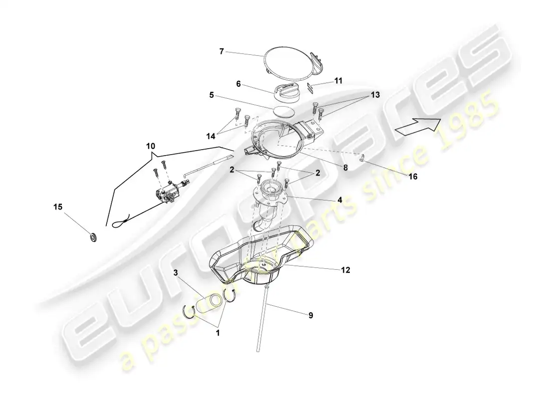 lamborghini lp560-4 spider (2012) tapa de llenado de combustible diagrama de piezas