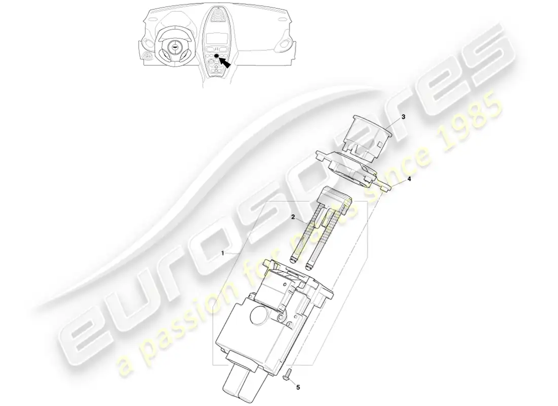 aston martin one-77 (2011) módulo de inicio/parada diagrama de piezas