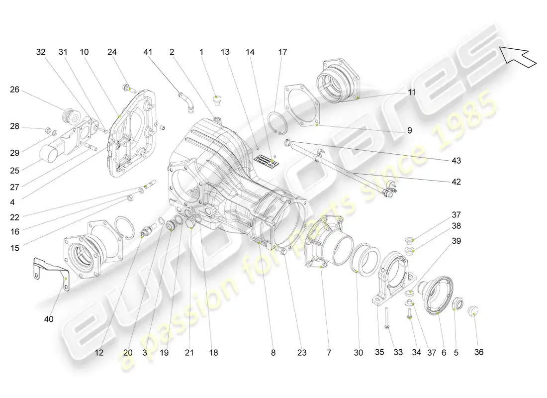 lamborghini gallardo spyder (2007) diferencial del eje delantero diagrama de piezas