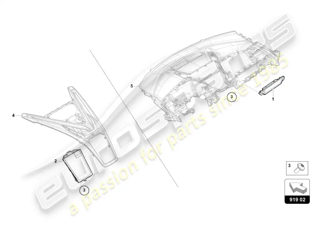 lamborghini revuelto coupe (2024) monitor diagrama de piezas