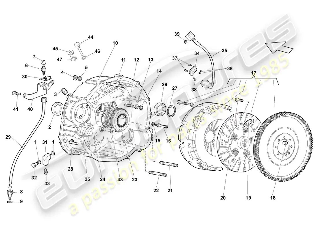 lamborghini lp670-4 sv (2010) acoplamiento e diagrama de piezas
