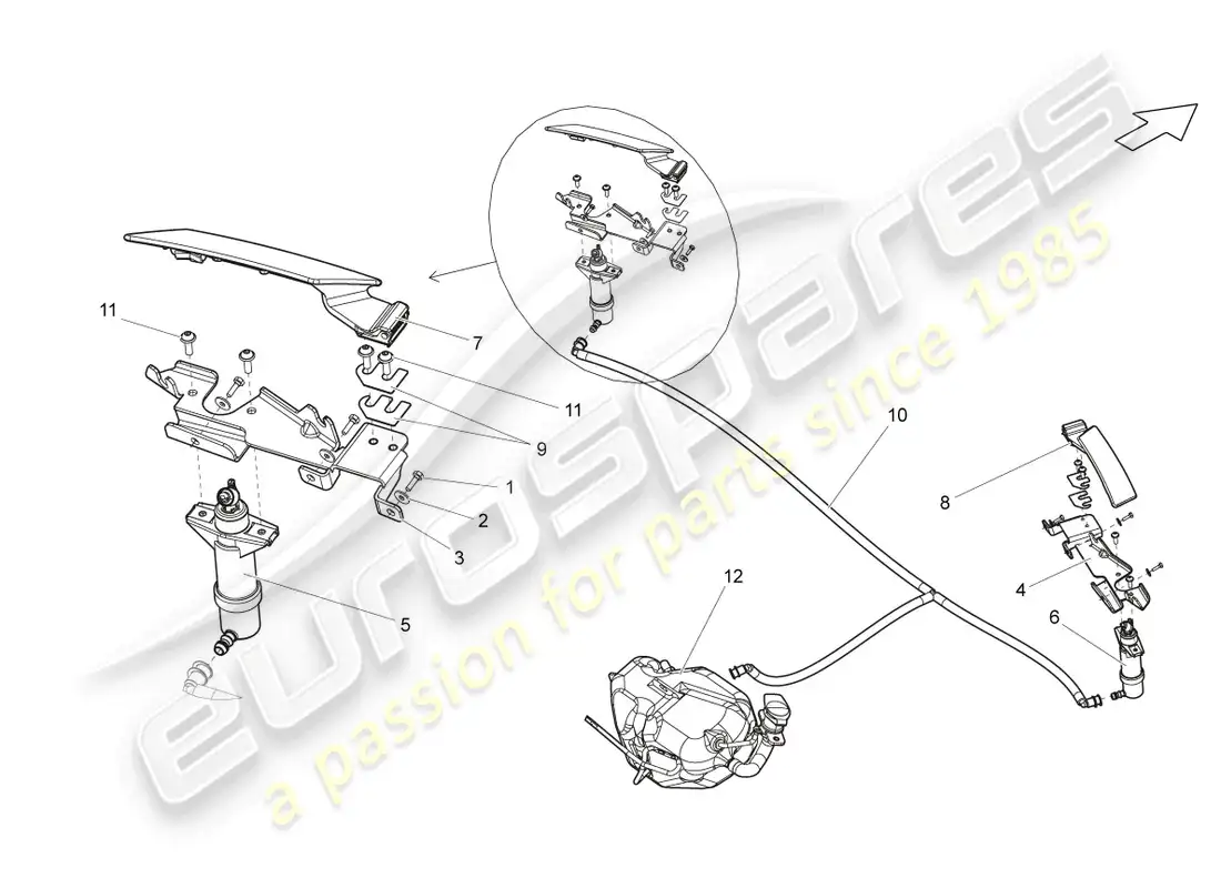 lamborghini lp550-2 spyder (2012) sistema arandela diagrama de piezas