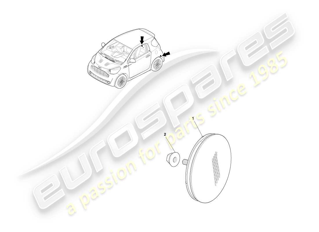 aston martin cygnet (2012) reflectores traseros diagrama de piezas