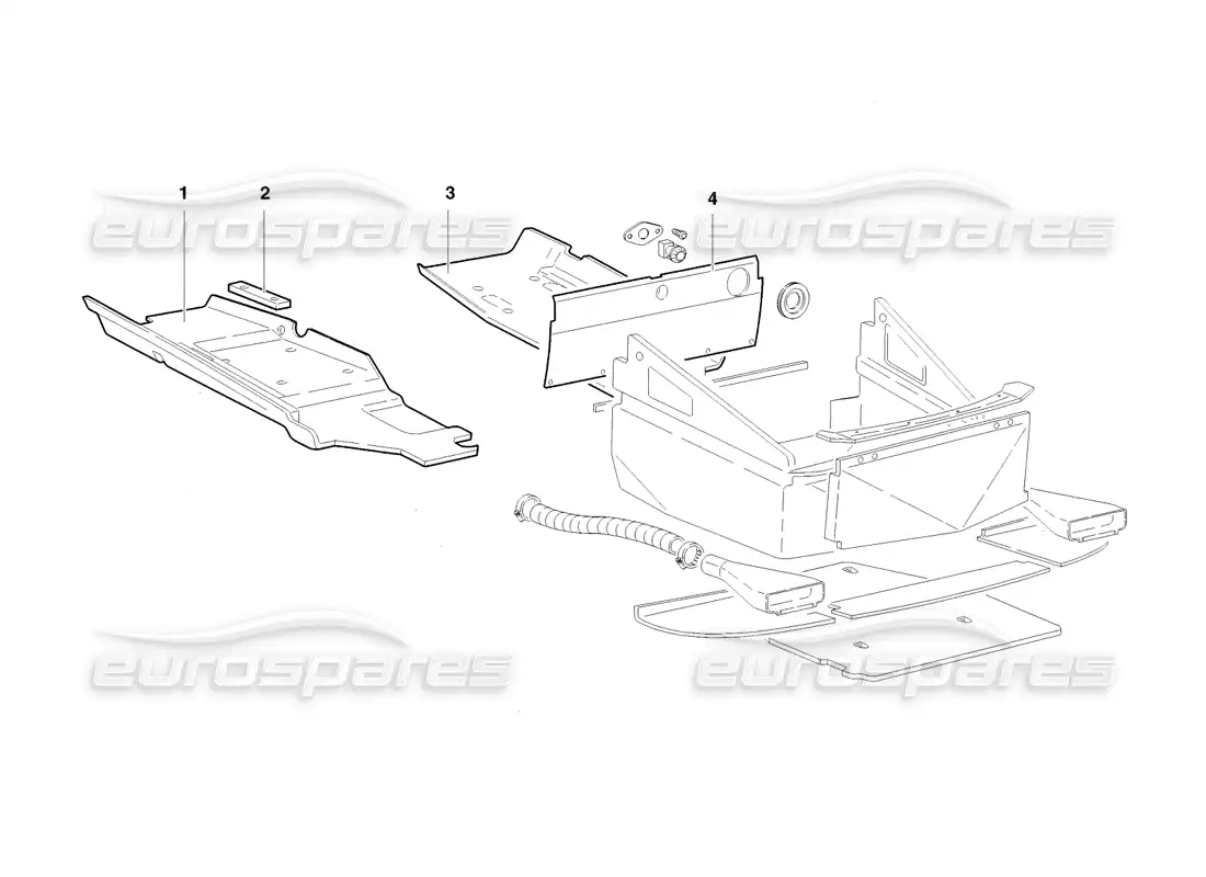 lamborghini diablo sv (1998) paneles de piso con marco (válido para gb - noviembre 1998) diagrama de piezas