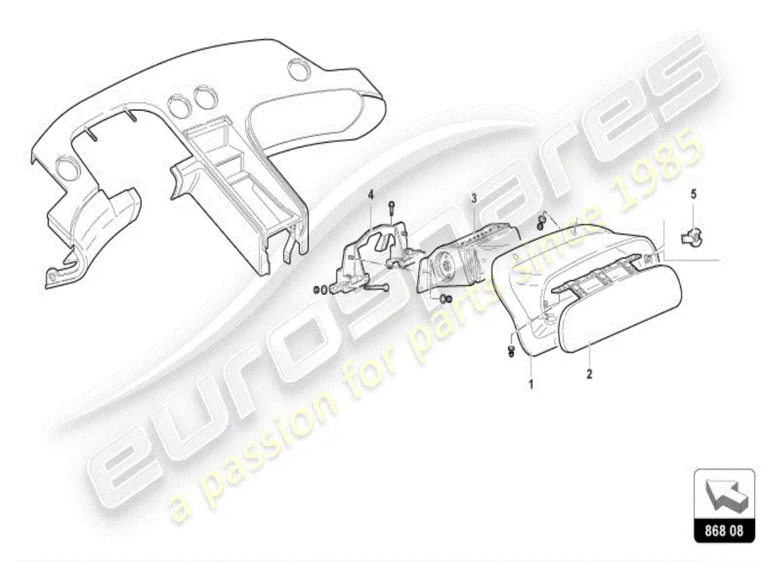 lamborghini diablo vt (1999) decoración interior diagrama de piezas