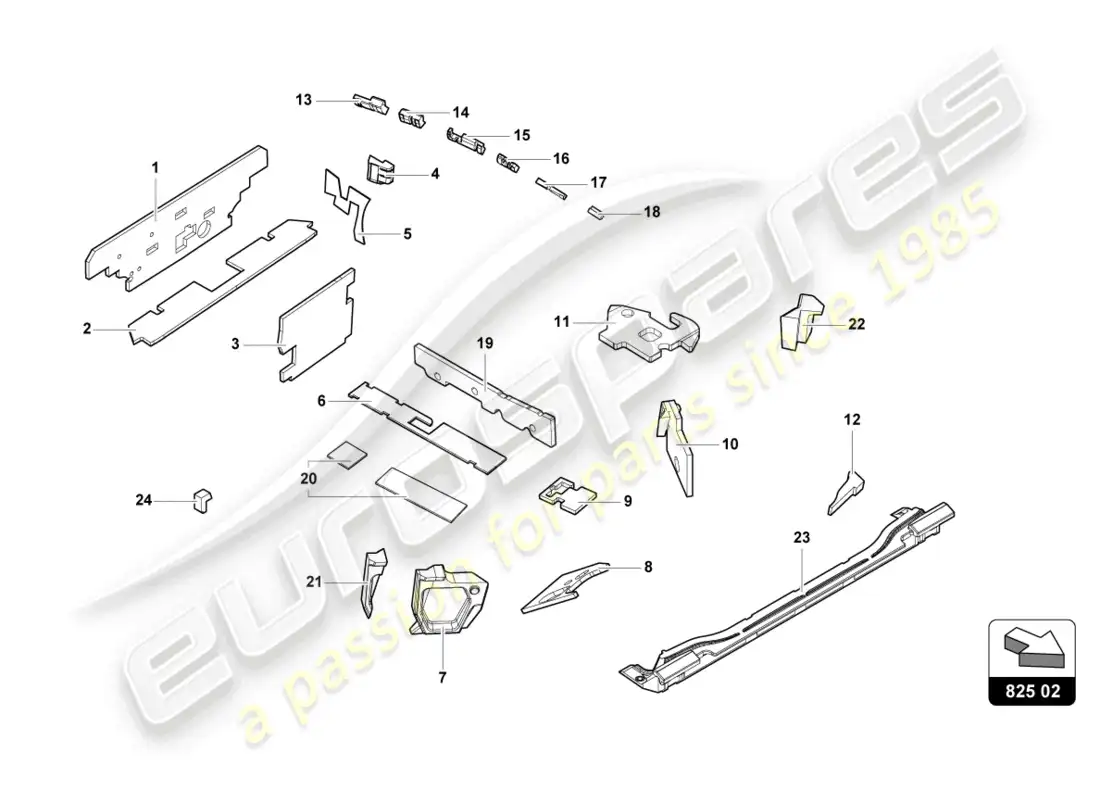 lamborghini tecnica (2023) mojadura diagrama de piezas