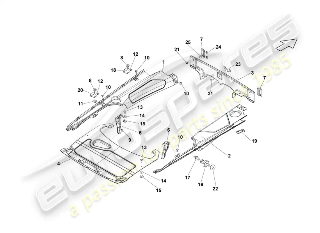lamborghini lp570-4 sl (2014) tapa para compartimiento del motor diagrama de piezas