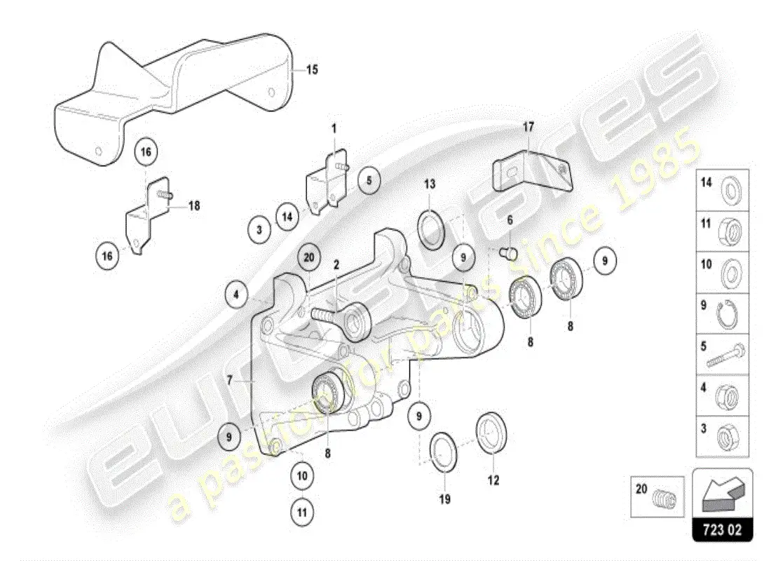 lamborghini diablo vt (1995) freno y aceleración. palanca mecanica. diagrama de piezas